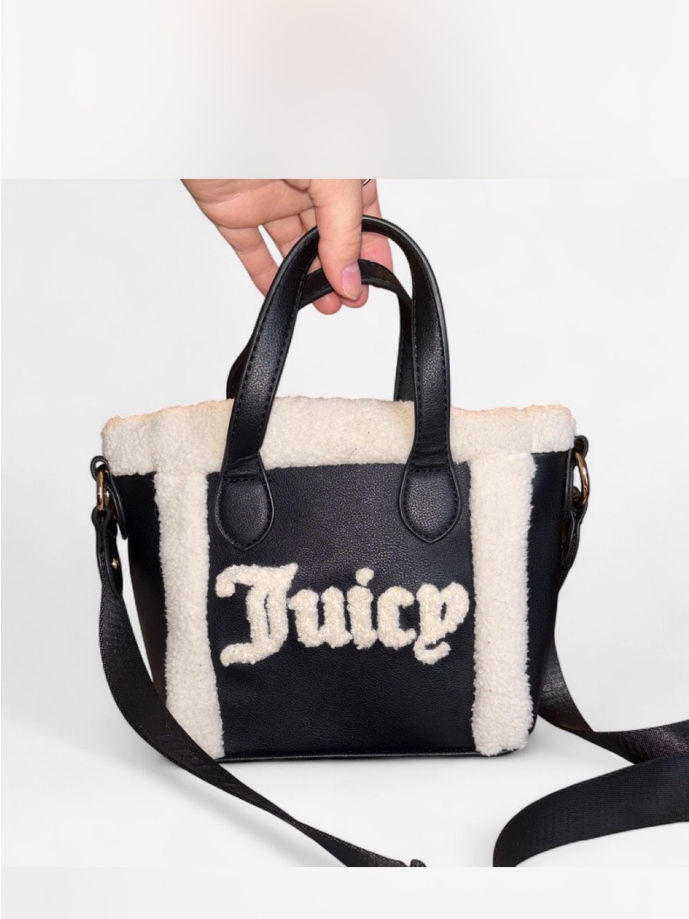 Juicy Couture Black and Cream Mini Tote Bag